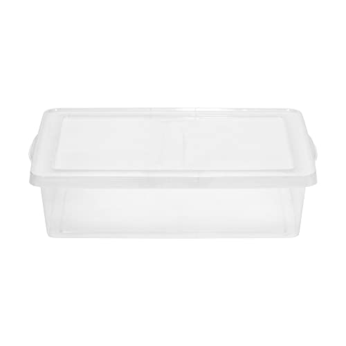 IRIS USA 26 Quart See Through Clear Plastic Snap Top Gasket Box Tote Stackable Storage Container Bins with Snap Tight Lid, 3 Pack