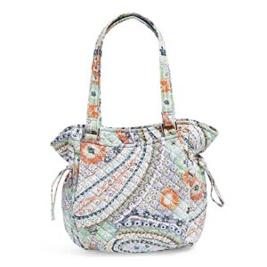 Vera Bradley Women's Cotton Glenna Satchel Purse, Citrus Paisley - Recycled Cotton, One Size