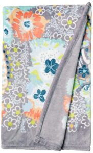 vera bradley women’s fleece plush throw blanket, citrus paisley, 80 x 50