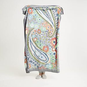 Vera Bradley Women's Fleece Plush Throw Blanket, Citrus Paisley, 80 X 50