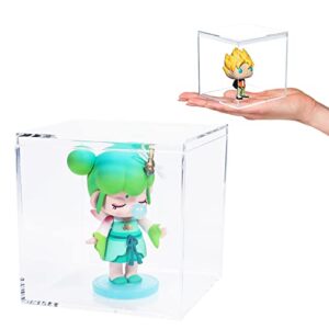 Kamehame Acrylic Boxes for Display 3 Pack Clear Plastic Square Cube, 3.3x3.3x3.3Inch/85x85x85mm Small Acrylic Box with Lid, Candy Pill and Tiny Jewelry Storage Boxes Organize Containers