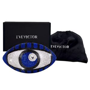 Evevictor Football Shaped Rhinestone Evening Clutch Purse Crystal Shoulder Bag Bling Party Handbag