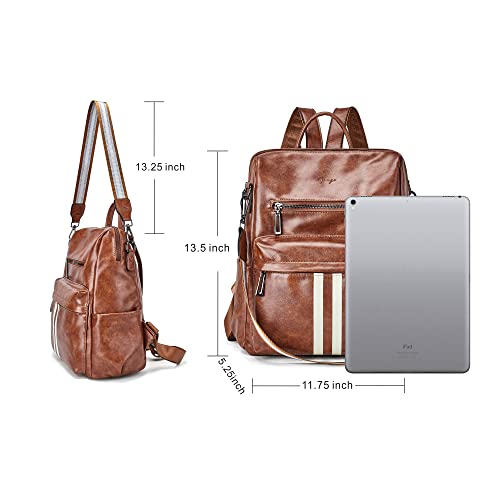 OPAGE Leather Backpack Purse for Women Fashion Designer Ladies Shoulder bags Travel Backpack