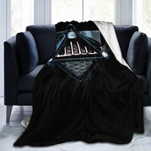 flannel throw travel blanket darth vader for sofa / living room / for adults or children black 50″x40″