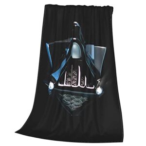 Flannel Throw Travel Blanket Darth Vader for Sofa / Living Room / for Adults Or Children Black 50"X40"