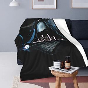 Flannel Throw Travel Blanket Darth Vader for Sofa / Living Room / for Adults Or Children Black 50"X40"