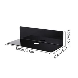 Scicalife Black Metal Bookshelf 2pcs Wall Shelf Speaker Shelf Acrylic Small Wall Shelf Speaker Mount Speaker Stand for Webcam Mesh WiFi Mesh Router Toy Plants Display Black Speakers Stands