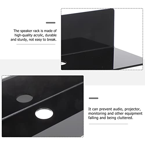 Scicalife Black Metal Bookshelf 2pcs Wall Shelf Speaker Shelf Acrylic Small Wall Shelf Speaker Mount Speaker Stand for Webcam Mesh WiFi Mesh Router Toy Plants Display Black Speakers Stands