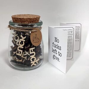 uc fuck to give,jar of fuck gift jar (8oz),give a fuck in a bottle gag gift birthday,christmas,holiday,funny gift,gift to friend,anniversaries gift for valentines day encouragement gift