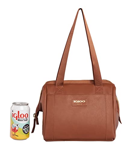 Igloo 12-can Premium Luxe Softsided Mini Convertible Backpack, Cognac