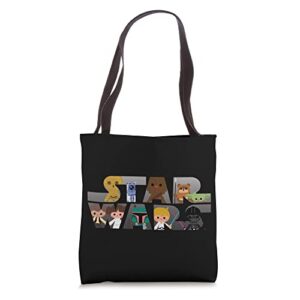 star wars logo kawaii multi-character cute tote bag