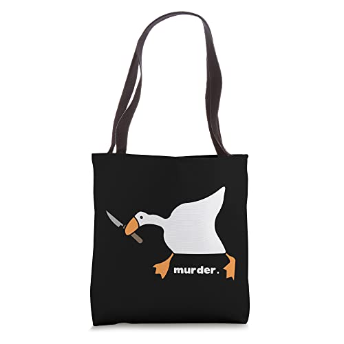 Funny Goose Murder Tote Bag