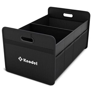 K KNODEL Car Trunk Organizer, Foldable Trunk Organizer for Car, Automotive Consoles & Organizers, Car Trunk Storage Organizer with Reinforced Handles (Black)