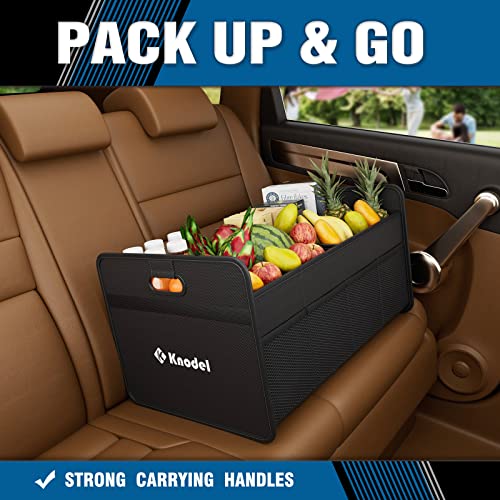 K KNODEL Car Trunk Organizer, Foldable Trunk Organizer for Car, Automotive Consoles & Organizers, Car Trunk Storage Organizer with Reinforced Handles (Black)