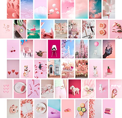 Pink Wall Collage Kit, Bedroom Wall Decor, Photo Collage Kit for Wall Aesthetic, Wall Collage Kit Aesthetic Pictures, Wall Decor Aesthetic, Pink Wall Decor, Wall Collage Kit, 4x6 inch