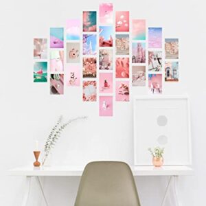 Pink Wall Collage Kit, Bedroom Wall Decor, Photo Collage Kit for Wall Aesthetic, Wall Collage Kit Aesthetic Pictures, Wall Decor Aesthetic, Pink Wall Decor, Wall Collage Kit, 4x6 inch