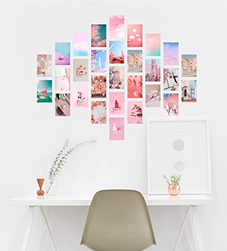 Pink Wall Collage Kit, Bedroom Wall Decor, Photo Collage Kit for Wall Aesthetic, Wall Collage Kit Aesthetic Pictures, Wall Decor Aesthetic, Pink Wall Decor, Wall Collage Kit, 4x6 inch