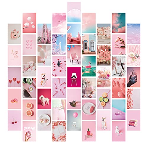 Pink Wall Collage Kit, Bedroom Wall Decor, Photo Collage Kit for Wall Aesthetic, Wall Collage Kit Aesthetic Pictures, Wall Decor Aesthetic, Pink Wall Decor, Wall Collage Kit, 4x6 inch