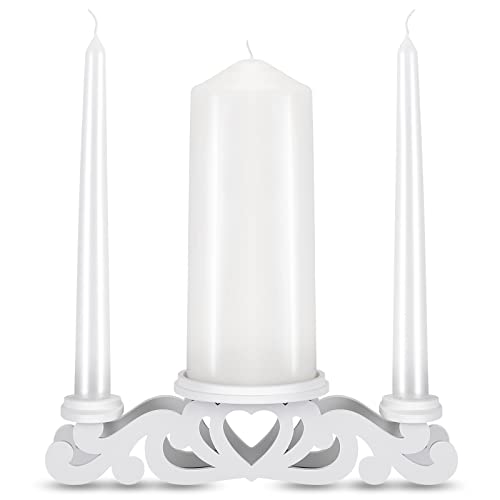 Rozrety Unity Candle Holder-Unity Candles Stand for Wedding Ceremony Set-Pillar Candle Holders for Weddings Centerpiece Decoration(Candles not Include)