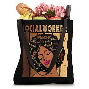 Black Social Worker Afro African American Woman Tote Bag