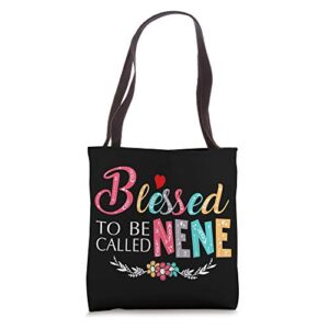 blessed to be called nene colorful grandma gift tote bag