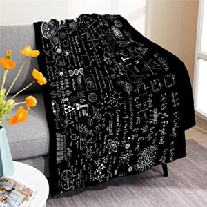 Science Formulas Chalkboard Math Physics Equation Blanket Flannel Throw Lightweight Super Soft Cozy Blankets for Couch Bed Sofa Chair, Gift for Birthday Thanksgiving Christmas 80"x60" for Adult