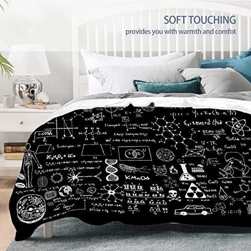 Science Formulas Chalkboard Math Physics Equation Blanket Flannel Throw Lightweight Super Soft Cozy Blankets for Couch Bed Sofa Chair, Gift for Birthday Thanksgiving Christmas 80"x60" for Adult