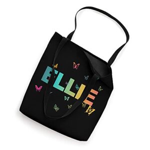 Ellie - Beautiful Name with colorful Butterflies Tote Bag