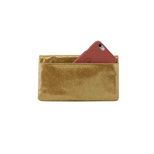 HOBO Lumen Leather Wallet For Women - Snap Closure, Exterior Zip Pocket With Six Credit Card Slots and ID Window Shimmer One Size One Size