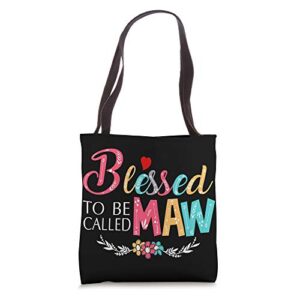 blessed to be called maw colorful-grandma gift tote bag