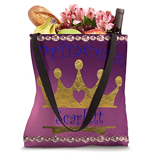 Scarlett Name Personalized Princess Crown Tote Bag