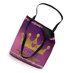 Scarlett Name Personalized Princess Crown Tote Bag