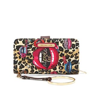 prt6700 nicole lee fashion print zipper wallet v3~wild lips