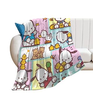 Ladycute P0ch-acc0 Flannel Throw Blanket Cozy Plush Prevent Pilling Warm for Bed Living Room Couch Sofa Chair Travel 40x50