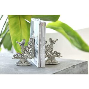 Retrome Vintage Decorative Farmhouse Country Bookends, 2 Pack French Provincial Book Ends, Antique White