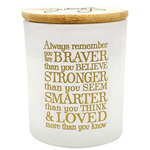 inspirational vanilla scented candles for women – get well soon candles gifts for women – thinking of you gifts for women (always remember you are braver)
