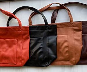 Women's Tote Shoulder Bag Soft Leather Handbag Large Capacity Purse (Coffee)