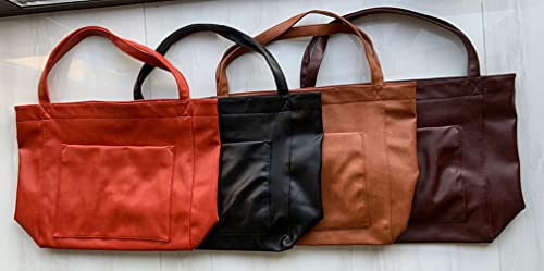 Women's Tote Shoulder Bag Soft Leather Handbag Large Capacity Purse (Coffee)