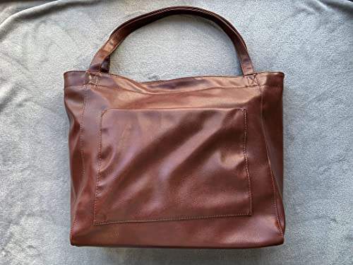 Women's Tote Shoulder Bag Soft Leather Handbag Large Capacity Purse (Coffee)