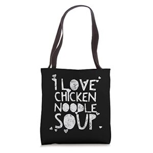 i love chicken noodle soup – heart silhouette image tote bag