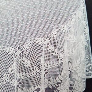 AdonisUSA Tablecloth White Lace - 70 inch Round with Floral Pattern for Wedding, Reception or Birthday Party