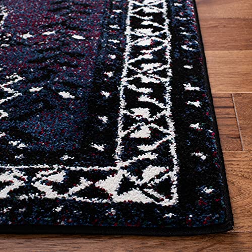 SAFAVIEH Vintage Hamadan Collection 2'7" x 5' Purple/Black VTH293V Oriental Distressed Non-Shedding Entryway Living Room Foyer Bedroom Kitchen Accent Rug