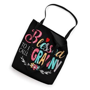 Blessed to be called Granny, Grandma Colorful Tote Bag