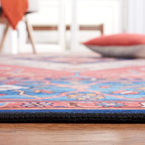 SAFAVIEH Tucson Collection Machine Washable Slip Resistant 5' x 8' Rust/Blue TSN133P Vintage Persian Medallion Living Room Dining Bedroom Area Rug