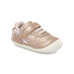 stride rite baby girls soft motion adalyn first walker shoe, rose gold, 3 wide infant