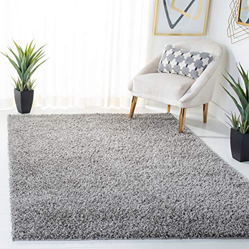 SAFAVIEH Venus Shag Collection 2'7" x 5' Grey VNS520J Solid Non-Shedding Entryway Living Room Foyer Bedroom Kitchen 1.8-inch Thick Accent Rug