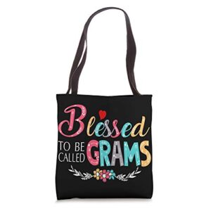 blessed to be called grams colorful-grandma gift tote bag