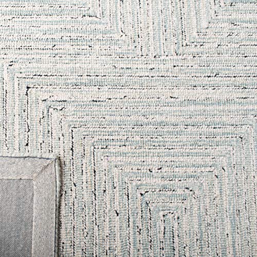 Safavieh Micro-Loop Collection 3' x 5' Light GreyIvory MLP176F Handmade Premium Wool Entryway Living Room Foyer Bedroom Accent Rug