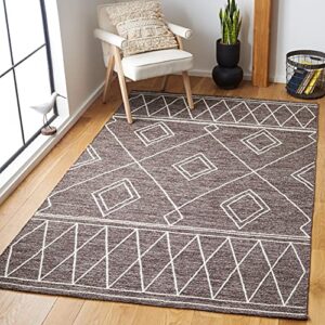 safavieh kilim collection 3′ x 5′ brown/ivory klm852t handmade cotton entryway living room foyer bedroom accent rug