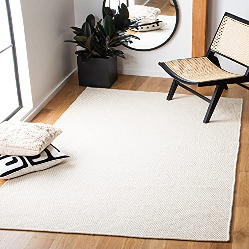 SAFAVIEH Vermont Collection 4' x 6' Ivory VRM801A Handmade Premium Wool Entryway Living Room Foyer Bedroom Accent Rug